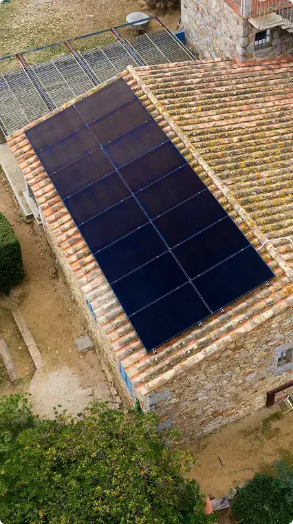 Tejado con placas solares