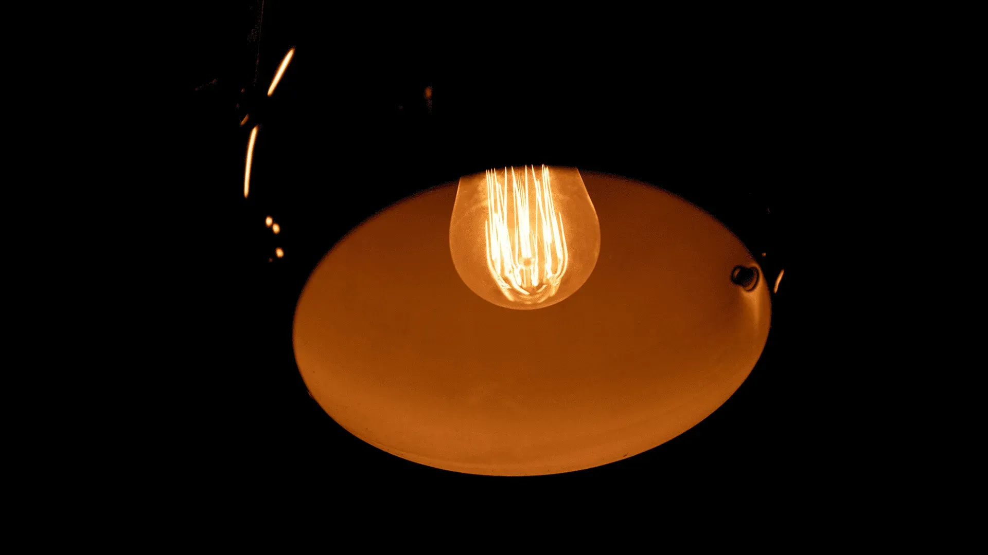 Lamp lit in the dark