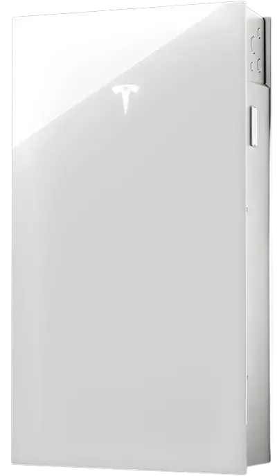 Batería Tesla Powerwall blanca con diseño rectangular vertical